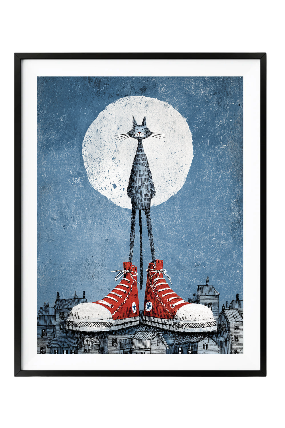Sem Fine Art — SFA-0114 — Tall Cat Under the Moon Poster